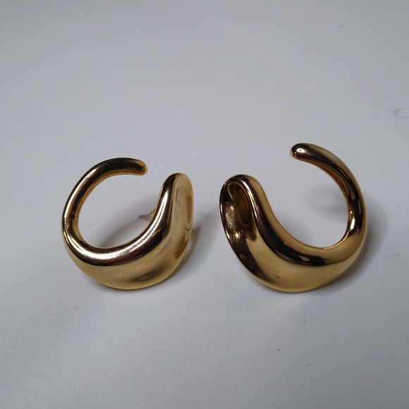 Vintage Heavy Metal U Shaped Stud Earrings - Picture 2 of 15